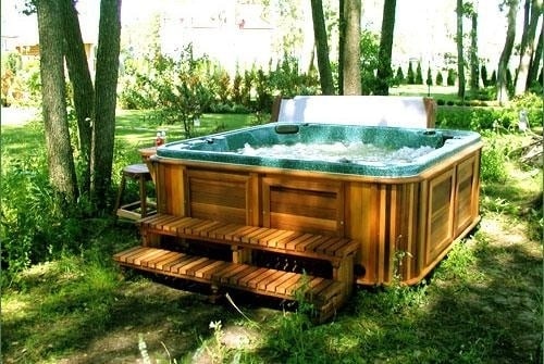 arctic spas hot tub under trees